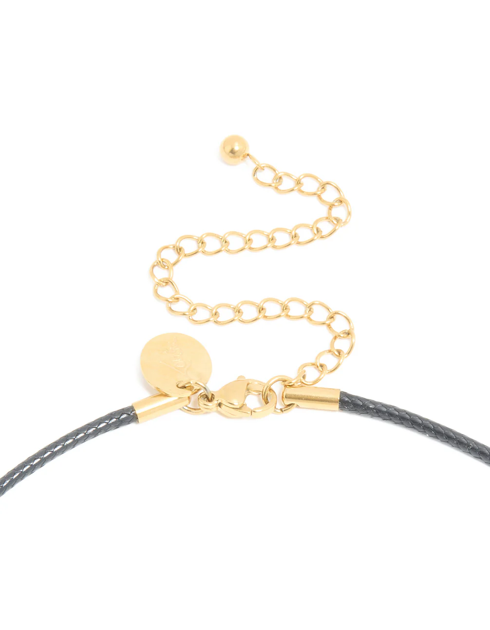 Waterproof Gold Plated Stainless Steel Open Molten Pendant Cord Necklace - Image 5