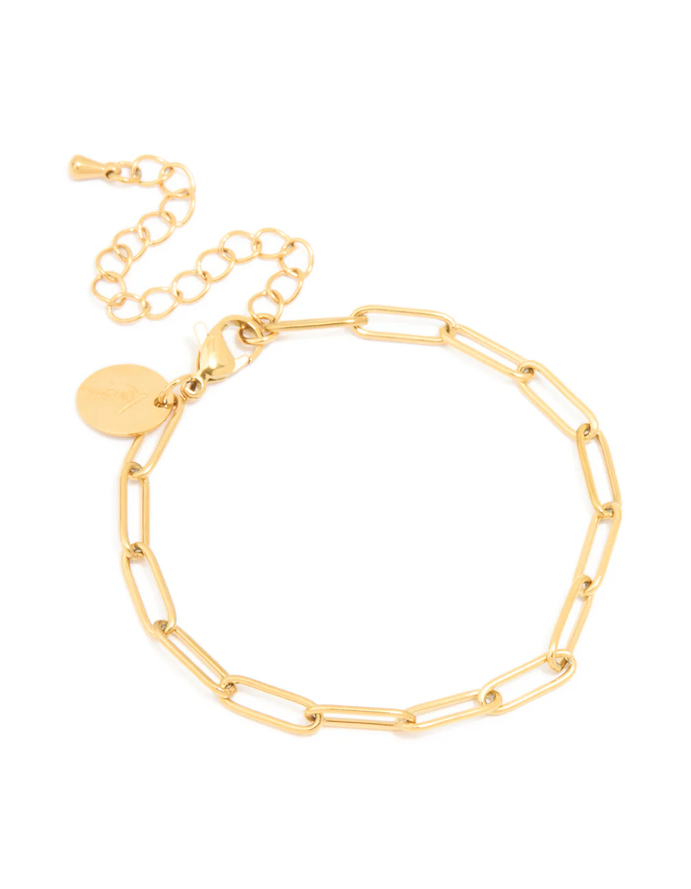 Waterproof Gold Plated Stainless Steel Open Oval Link Chain Bracelet - Image 3