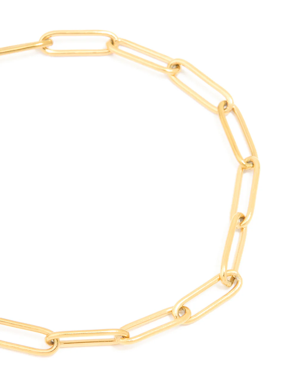 Waterproof Gold Plated Stainless Steel Open Oval Link Chain Bracelet - Image 4