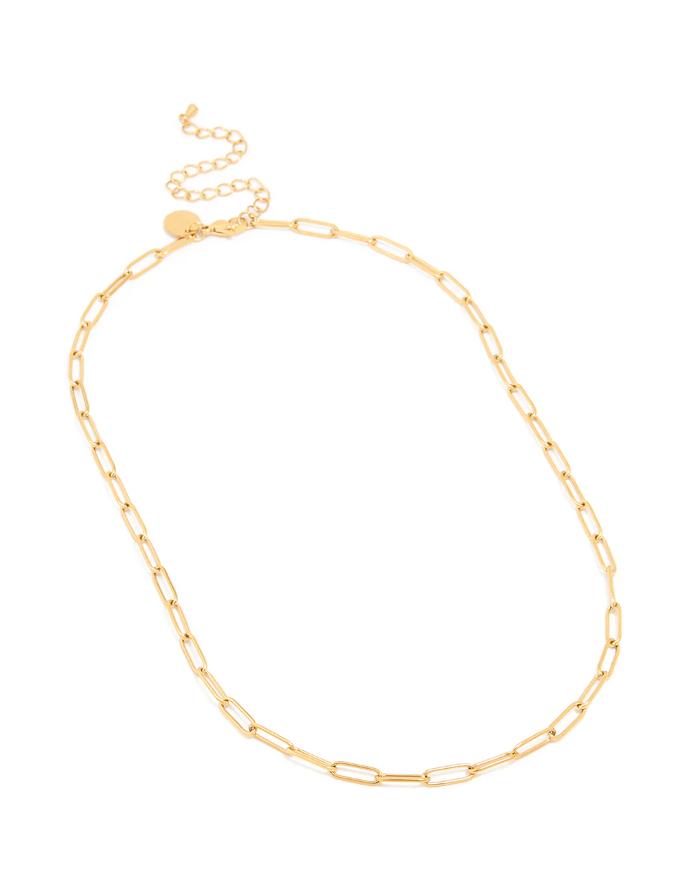 Waterproof Gold Plated Stainless Steel Open Oval Link Necklace - Image 4