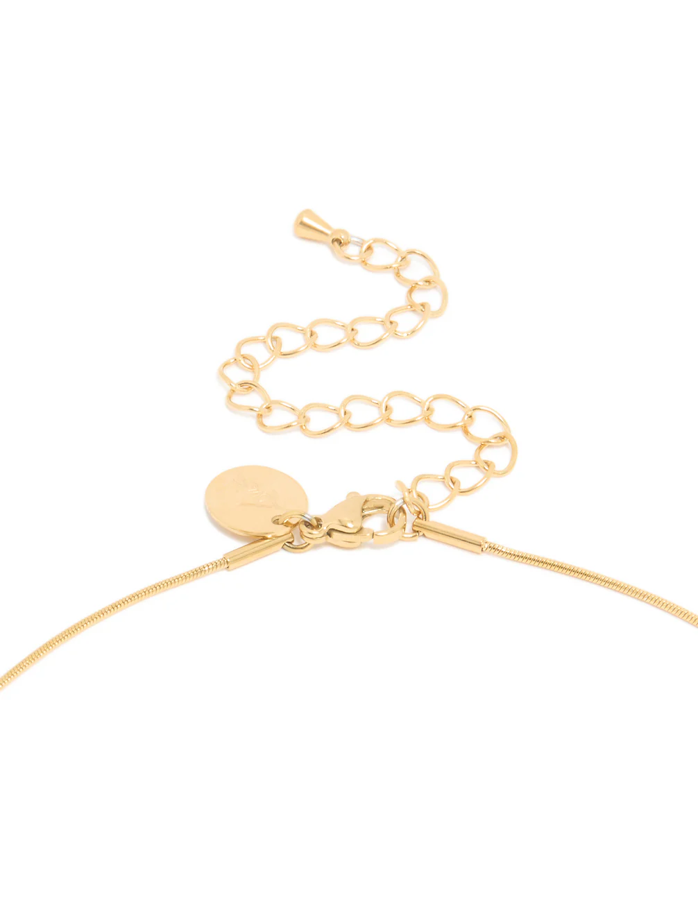 Waterproof Gold Plated Stainless Steel Open Oval Pendant Necklace - Image 5