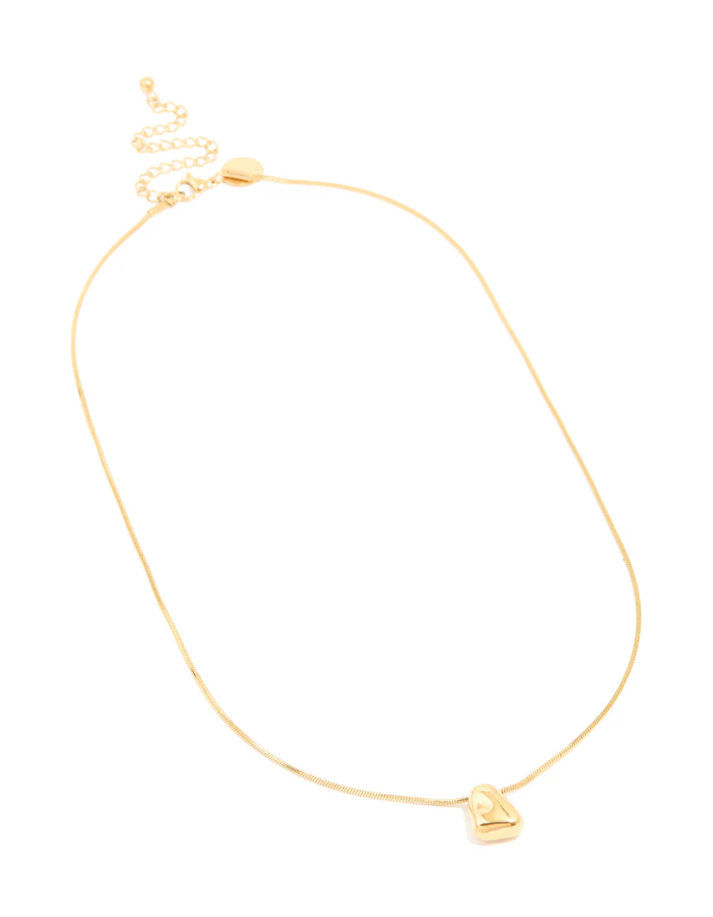 Waterproof Gold Plated Stainless Steel Organic Nugget Pendant Necklace - Image 4