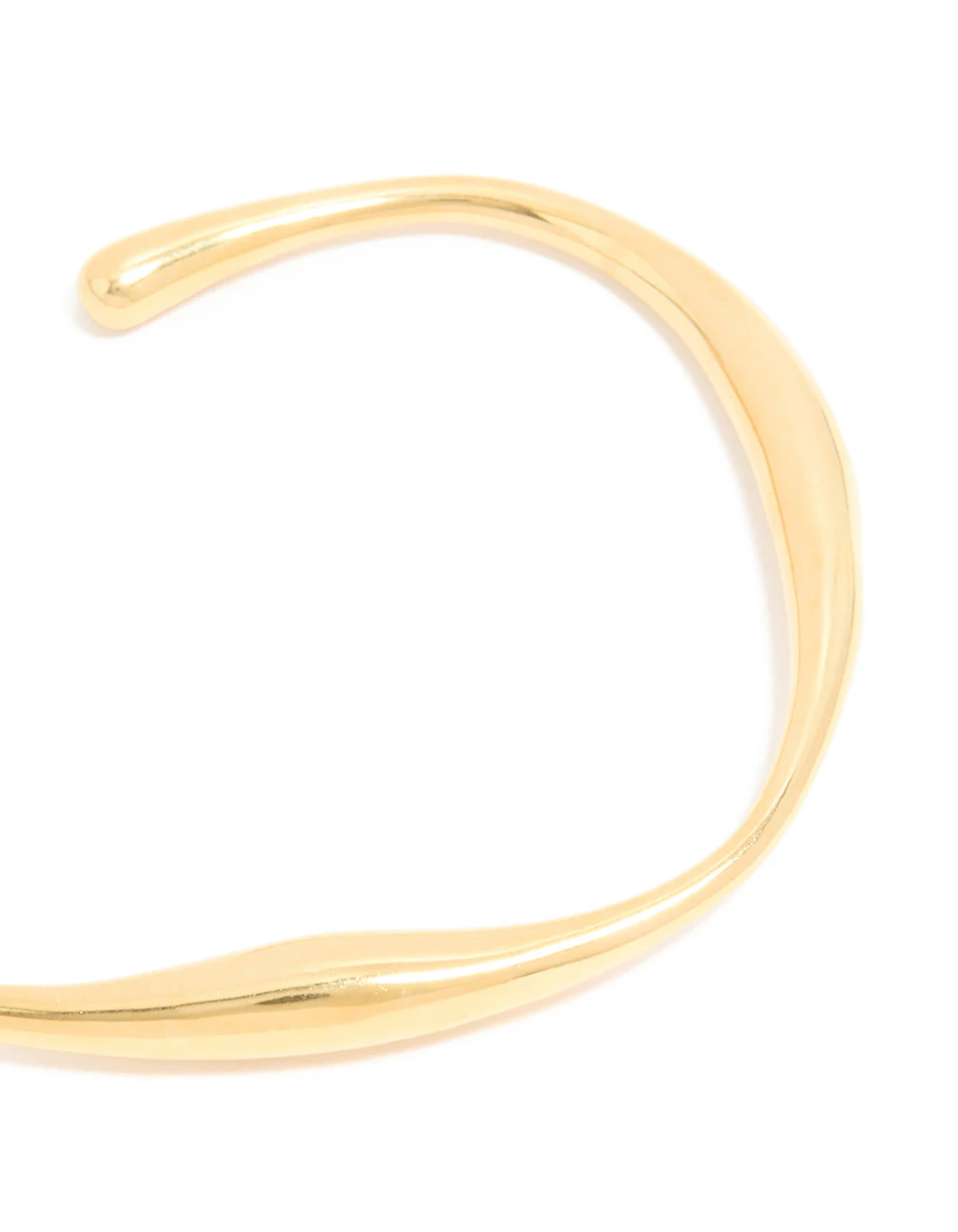 Waterproof Gold Plated Stainless Steel Organic Open Wrist Cuff - Image 2