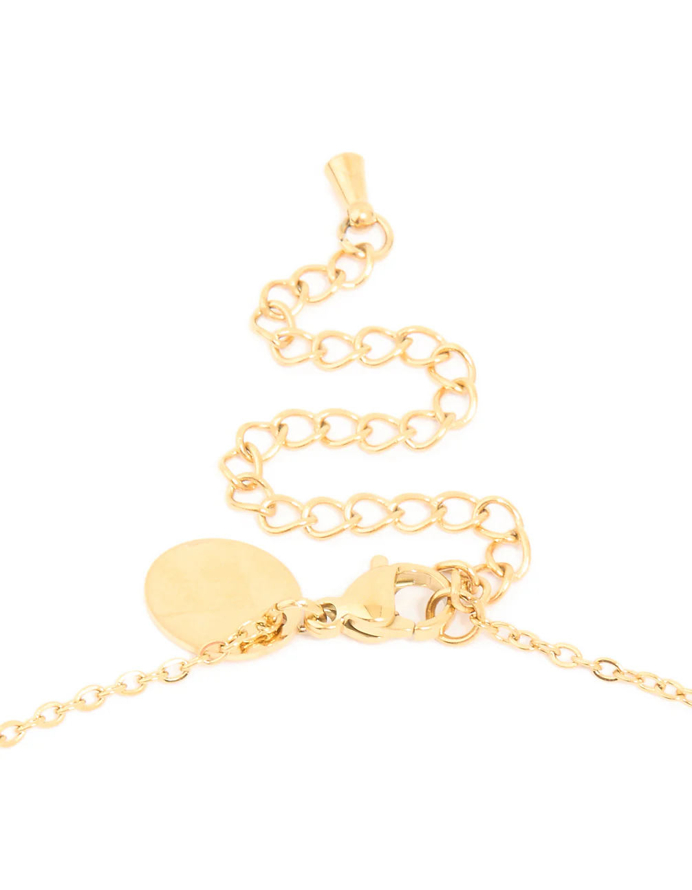 Waterproof Gold Plated Stainless Steel Organic Pendant Chain Necklace - Image 5