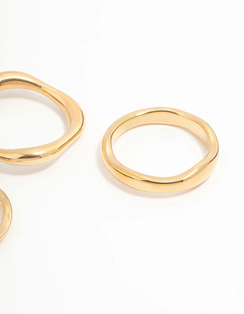 Waterproof Gold Plated Stainless Steel Organic Rings 3-Pack - Image 2