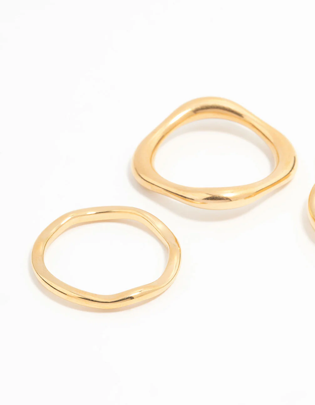 Waterproof Gold Plated Stainless Steel Organic Rings 3-Pack - Image 3