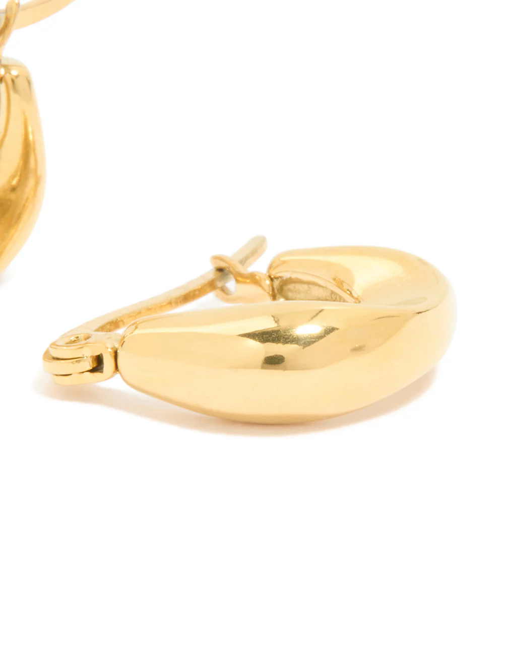 Waterproof Gold Plated Stainless Steel Organic Teardrop Hoop Earrings - Image 5