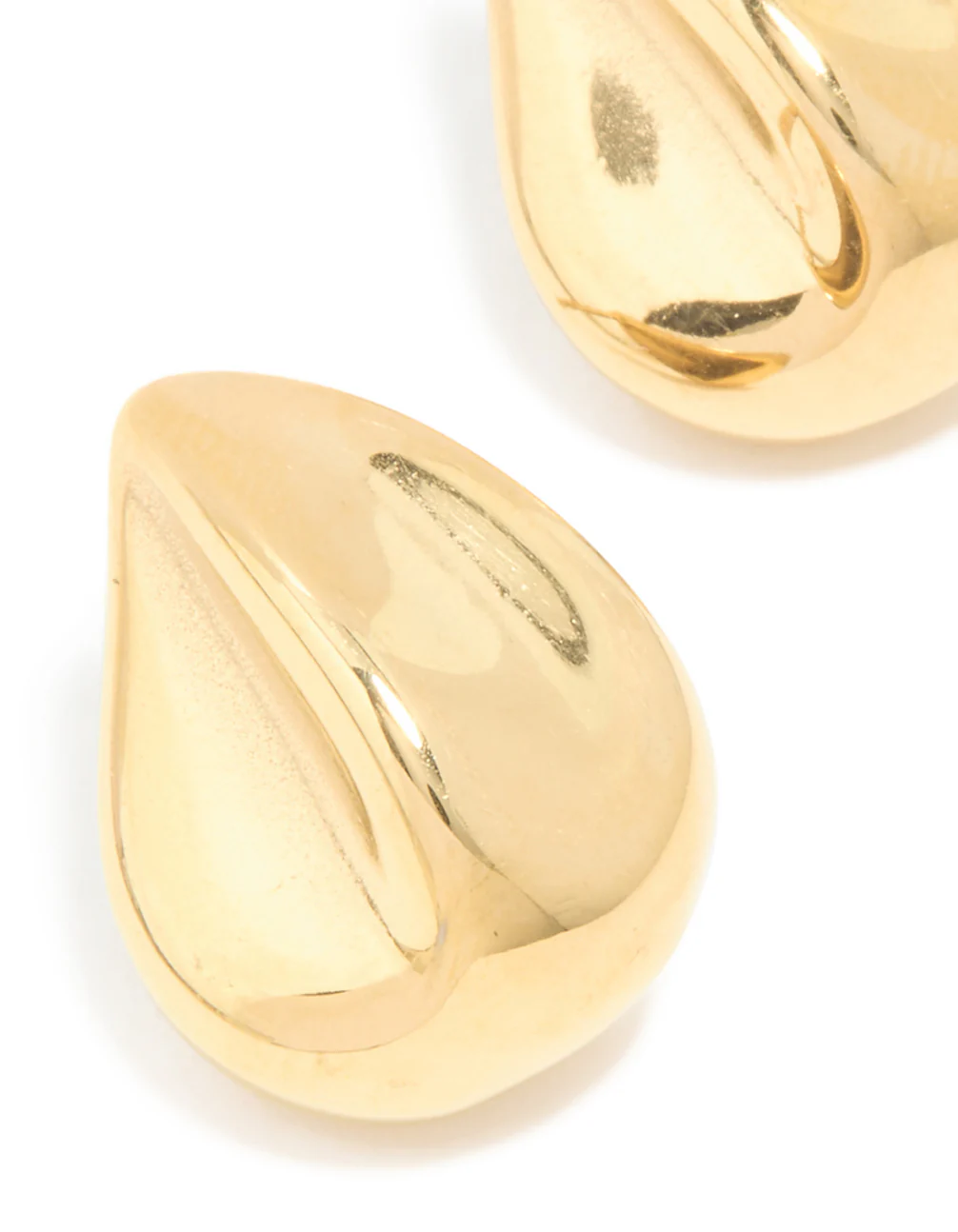 Waterproof Gold Plated Stainless Steel Organic Teardrop Stud Earrings - Image 4