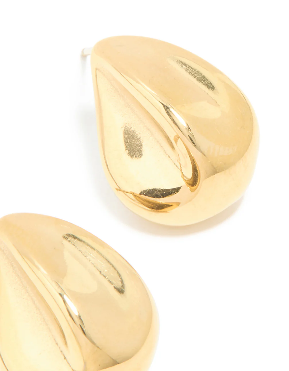 Waterproof Gold Plated Stainless Steel Organic Teardrop Stud Earrings - Image 5