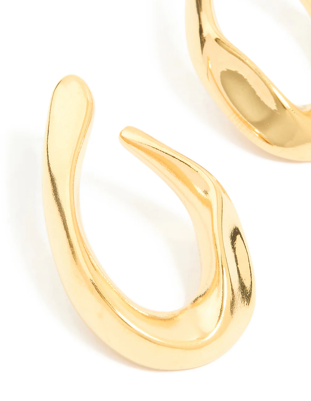 Waterproof Gold Plated Stainless Steel Organic Teardrop Stud Earrings - Image 4