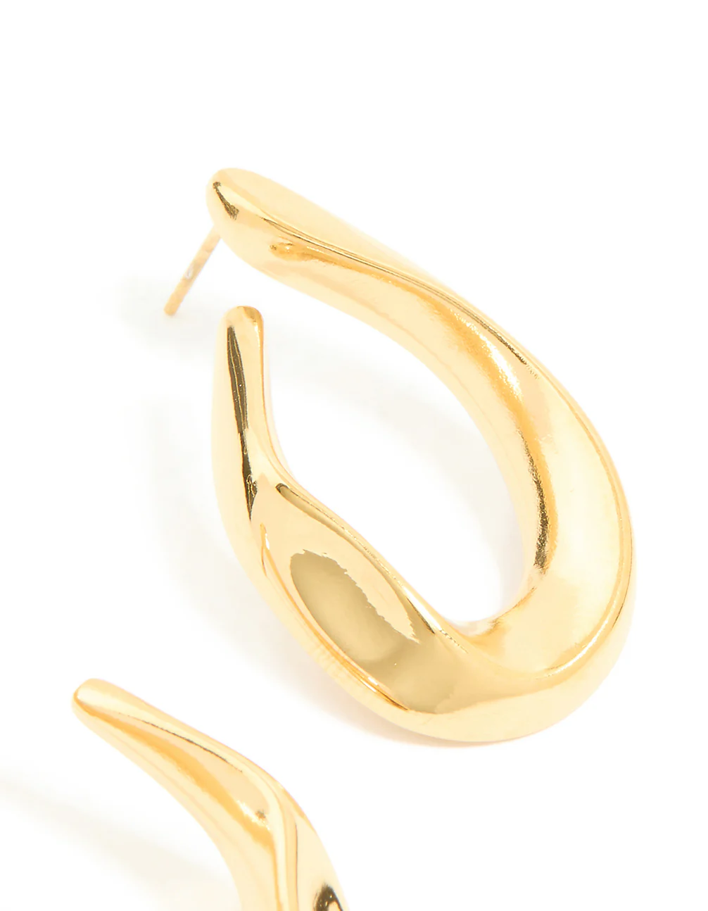 Waterproof Gold Plated Stainless Steel Organic Teardrop Stud Earrings - Image 5
