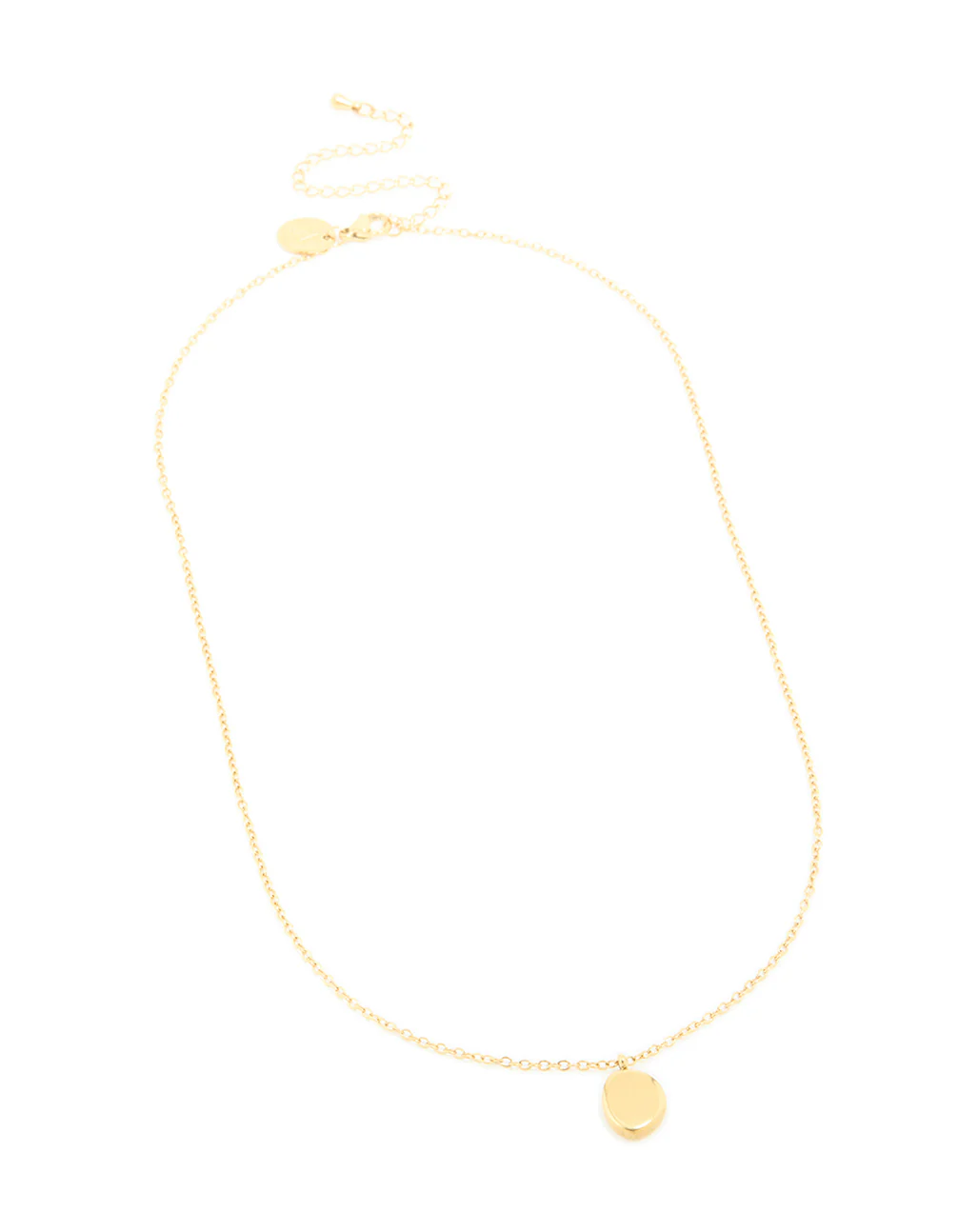 Waterproof Gold Plated Stainless Steel Oval Engravable Pendant Necklace - Image 2