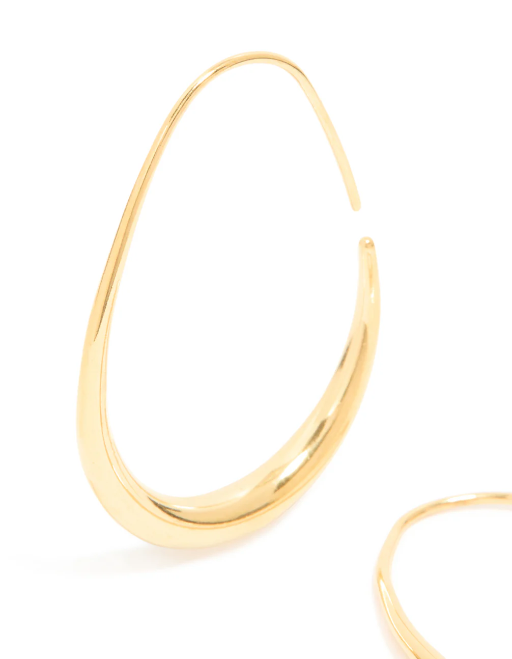 Waterproof Gold Plated Stainless Steel Oval Hoop Earrings - Image 2