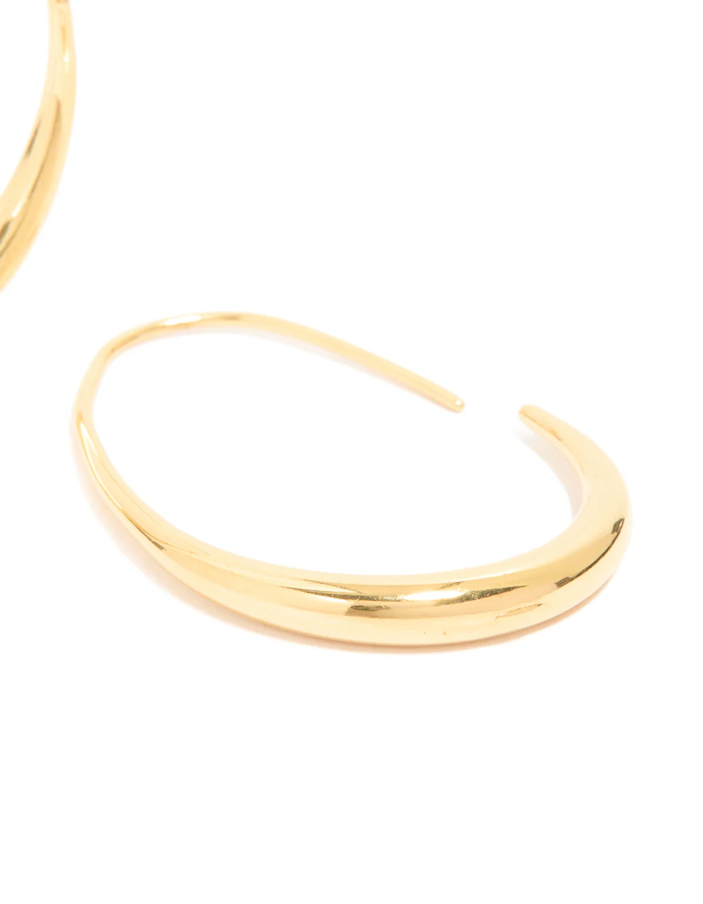 Waterproof Gold Plated Stainless Steel Oval Hoop Earrings - Image 3