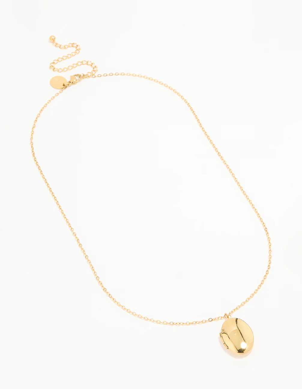 Waterproof Gold Plated Stainless Steel Oval Locket Short Necklace - Image 2