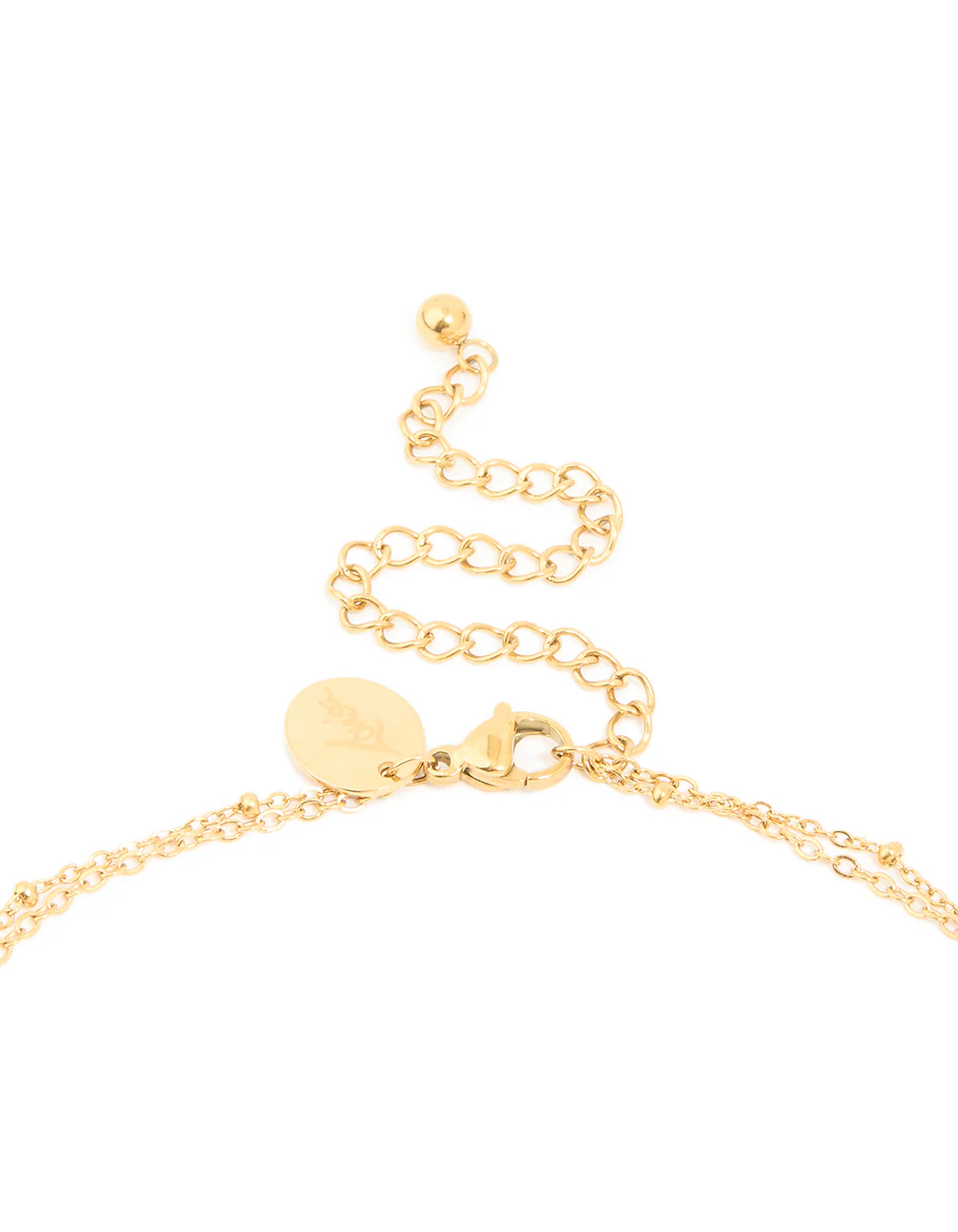 Waterproof Gold Plated Stainless Steel Pear Shaped & Celestial Layered Necklace - Image 3
