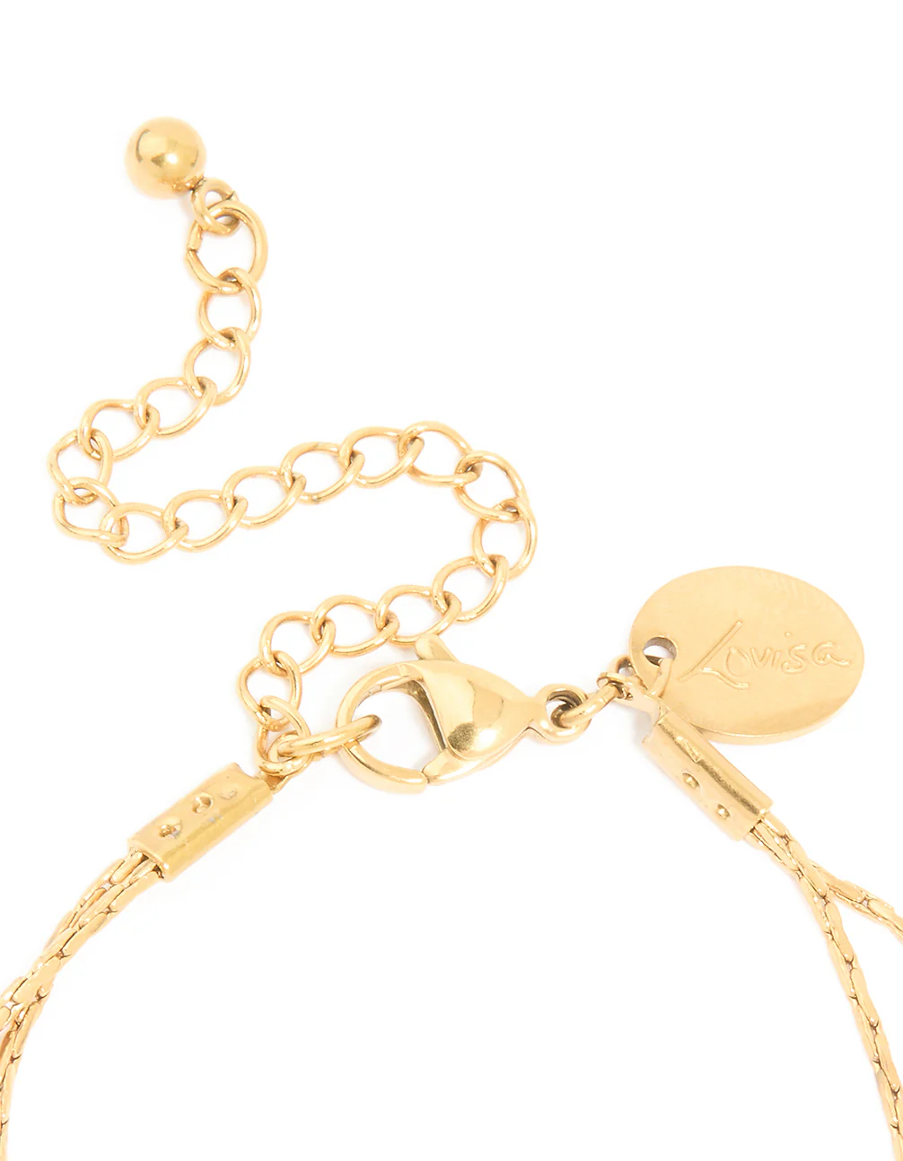 Waterproof Gold Plated Stainless Steel Pearl & Ball Layered Bracelet - Image 5