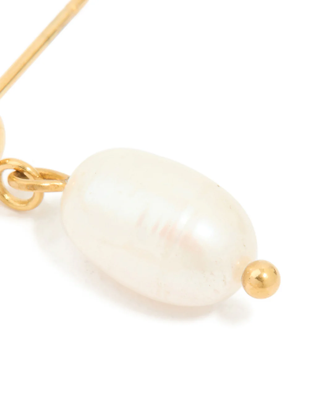 Waterproof Gold Plated Stainless Steel Pearl & Ball Stud Drop Earrings - Image 3