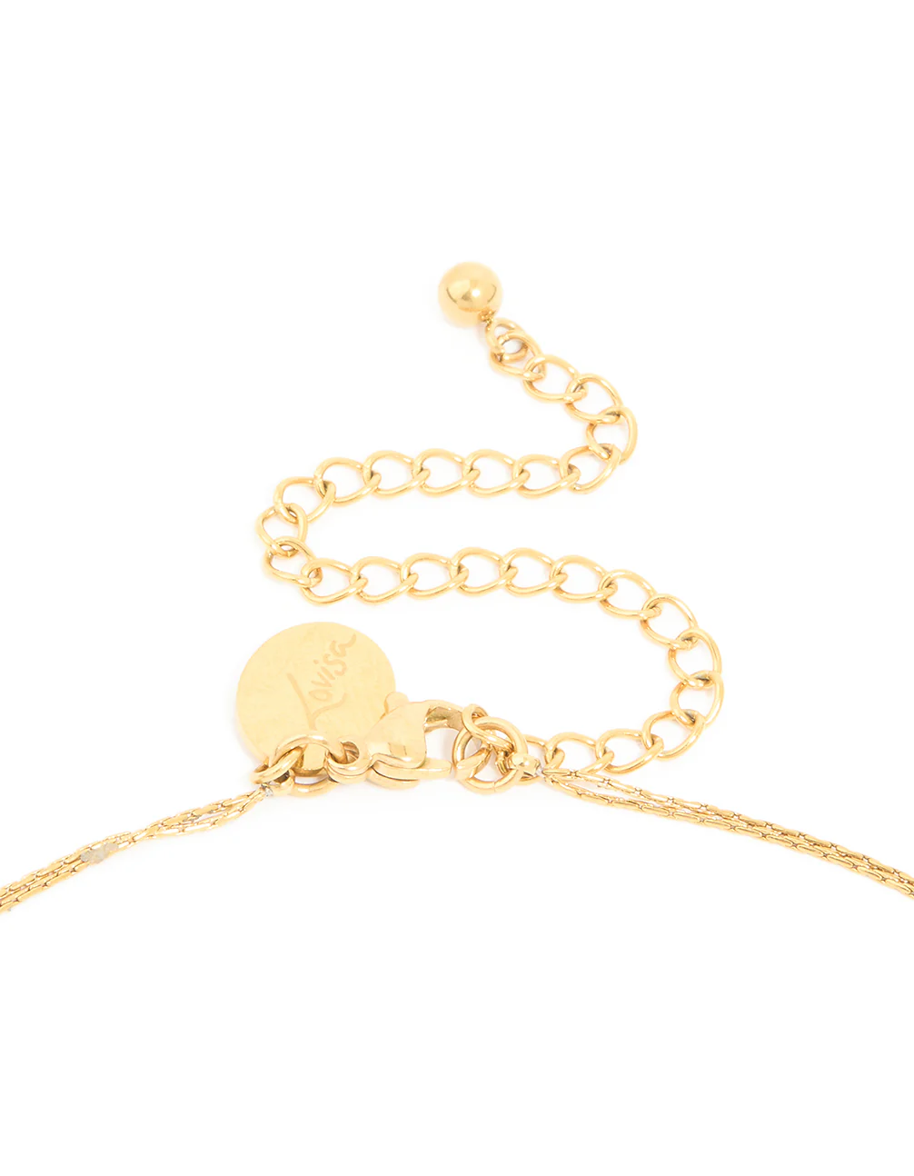 Waterproof Gold Plated Stainless Steel Pearl & Beaded Ball Layered Necklace - Image 3