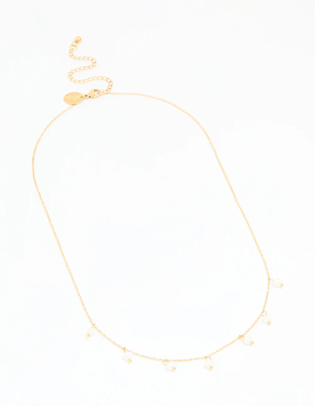 Waterproof Gold Plated Stainless Steel Pearl Charms Necklace - Image 4