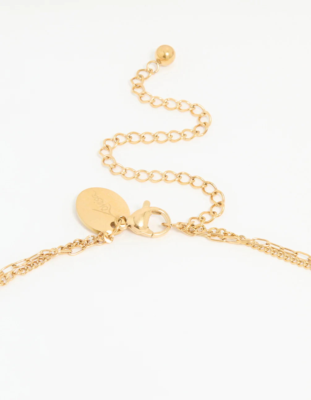Waterproof Gold Plated Stainless Steel Pearl & Coin Layered Necklace - Image 3