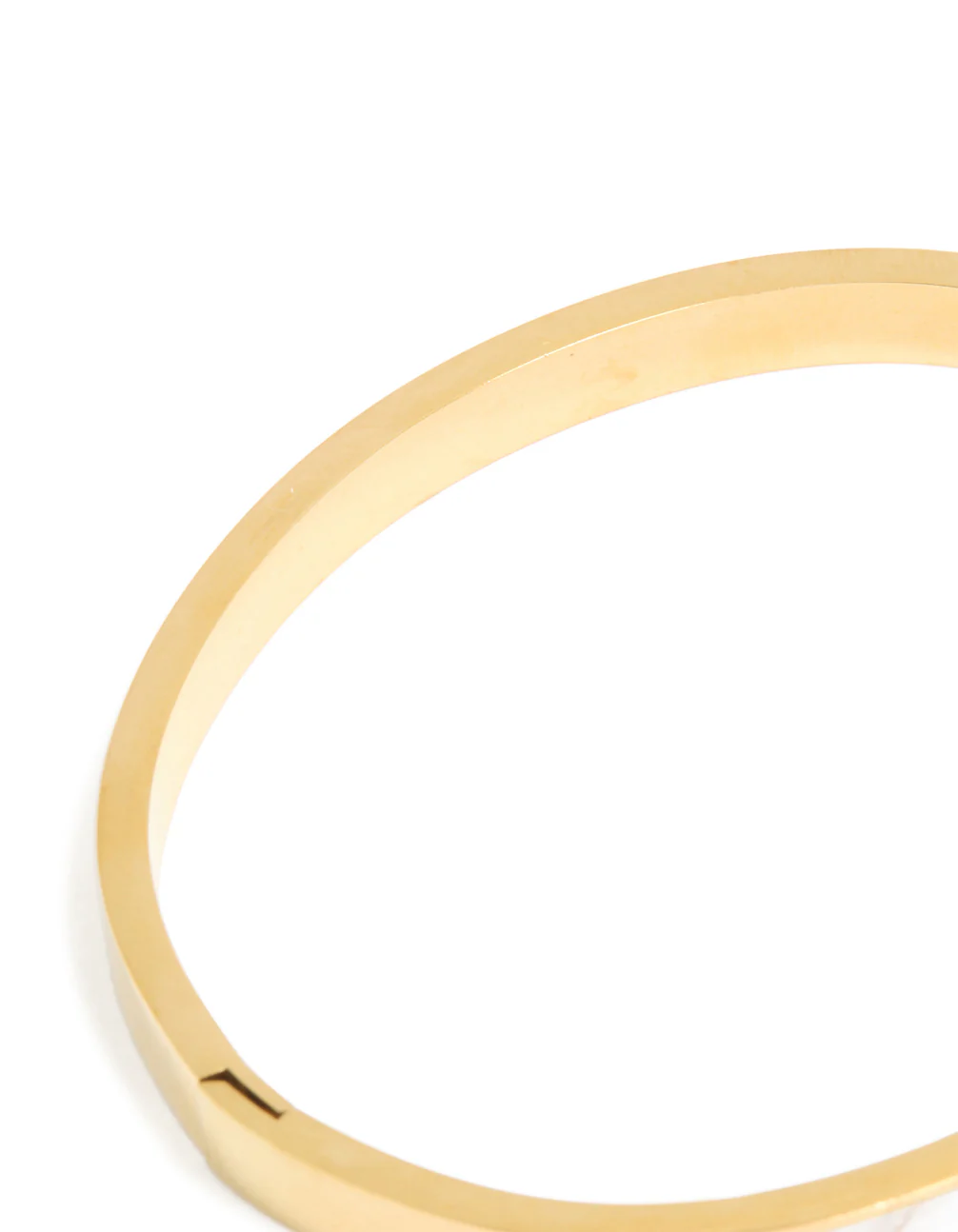 Waterproof Gold Plated Stainless Steel Pearl Inlay Hinge Bangle - Image 5