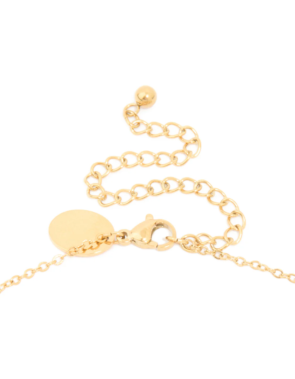 Waterproof Gold Plated Stainless Steel Pearl & Square Pendant Necklace Set - Image 3