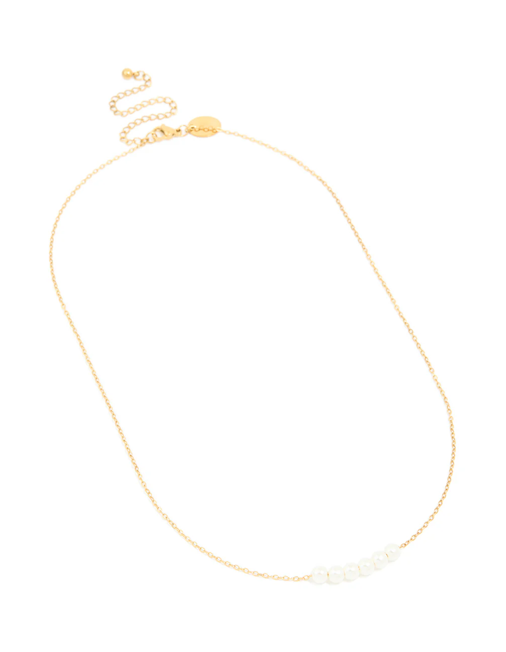 Waterproof Gold Plated Stainless Steel Pearls Necklace - Image 4