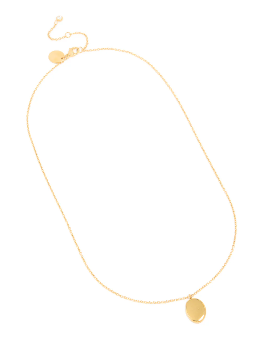 Waterproof Gold Plated Stainless Steel Pebble Engravable Pendant Necklace - Image 2