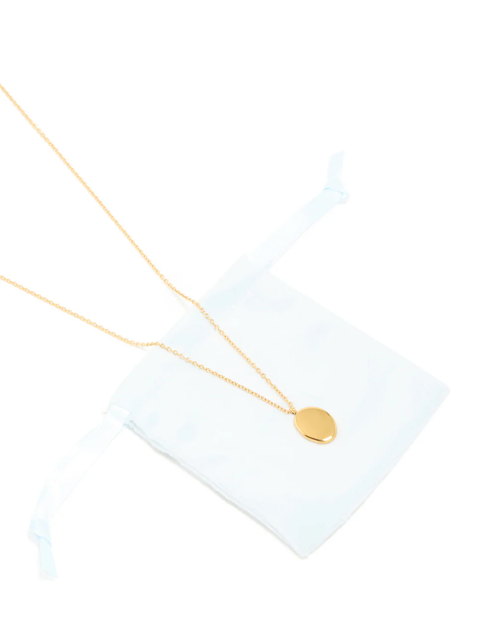 Waterproof Gold Plated Stainless Steel Pebble Engravable Pendant Necklace - Image 3