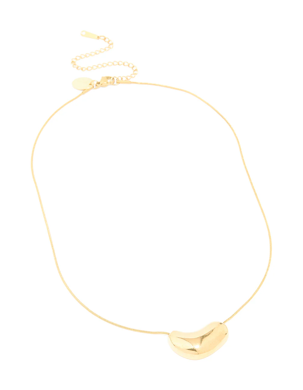Waterproof Gold Plated Stainless Steel Pebble Pendant Necklace - Image 4