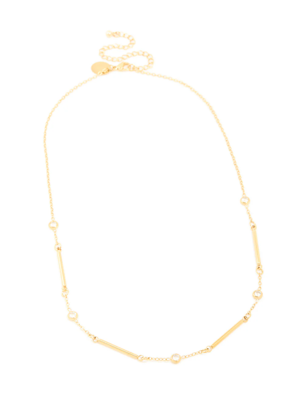 Waterproof Gold Plated Stainless Steel Pebble Station Necklace - Image 4
