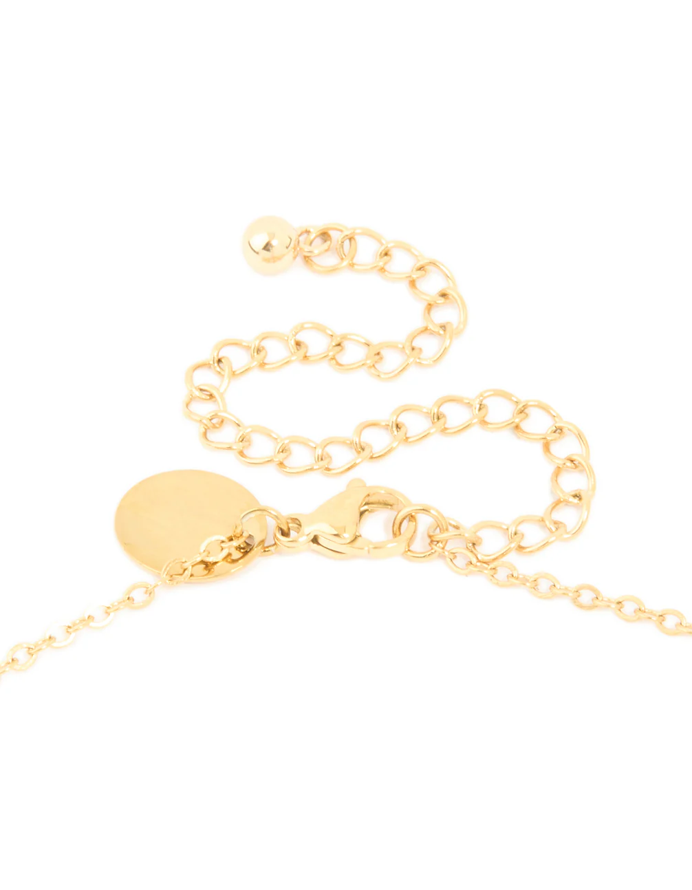 Waterproof Gold Plated Stainless Steel Pebble Station Necklace - Image 5