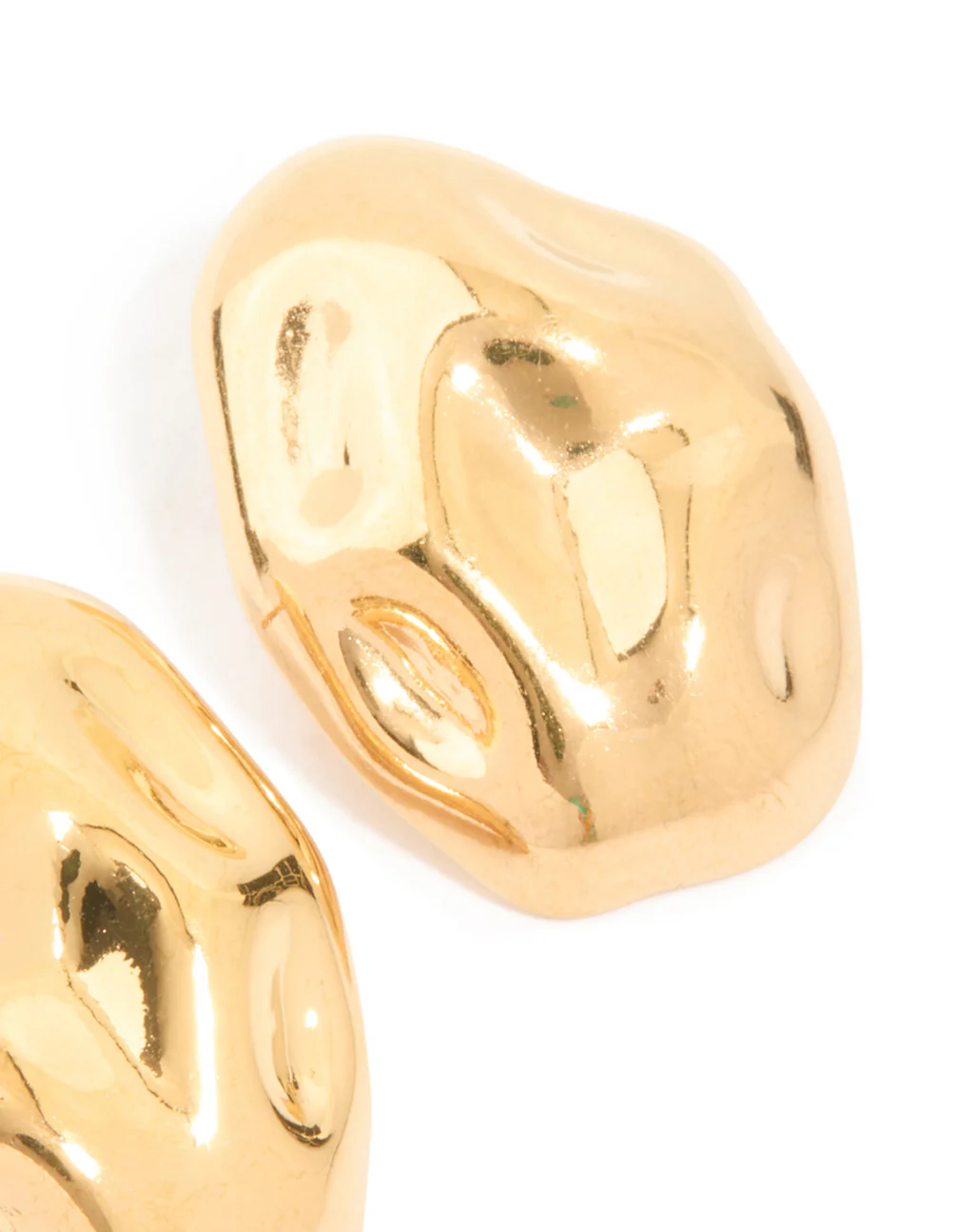Waterproof Gold Plated Stainless Steel Pebble Stud Earrings - Image 5