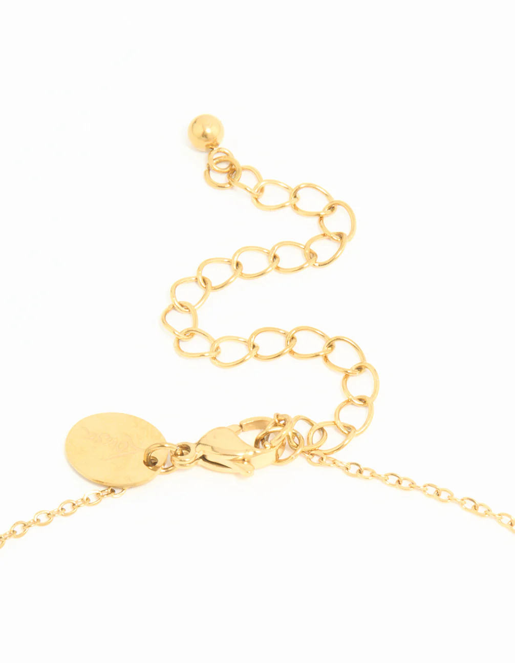 Waterproof Gold Plated Stainless Steel Petal Pendant Necklace - Image 3
