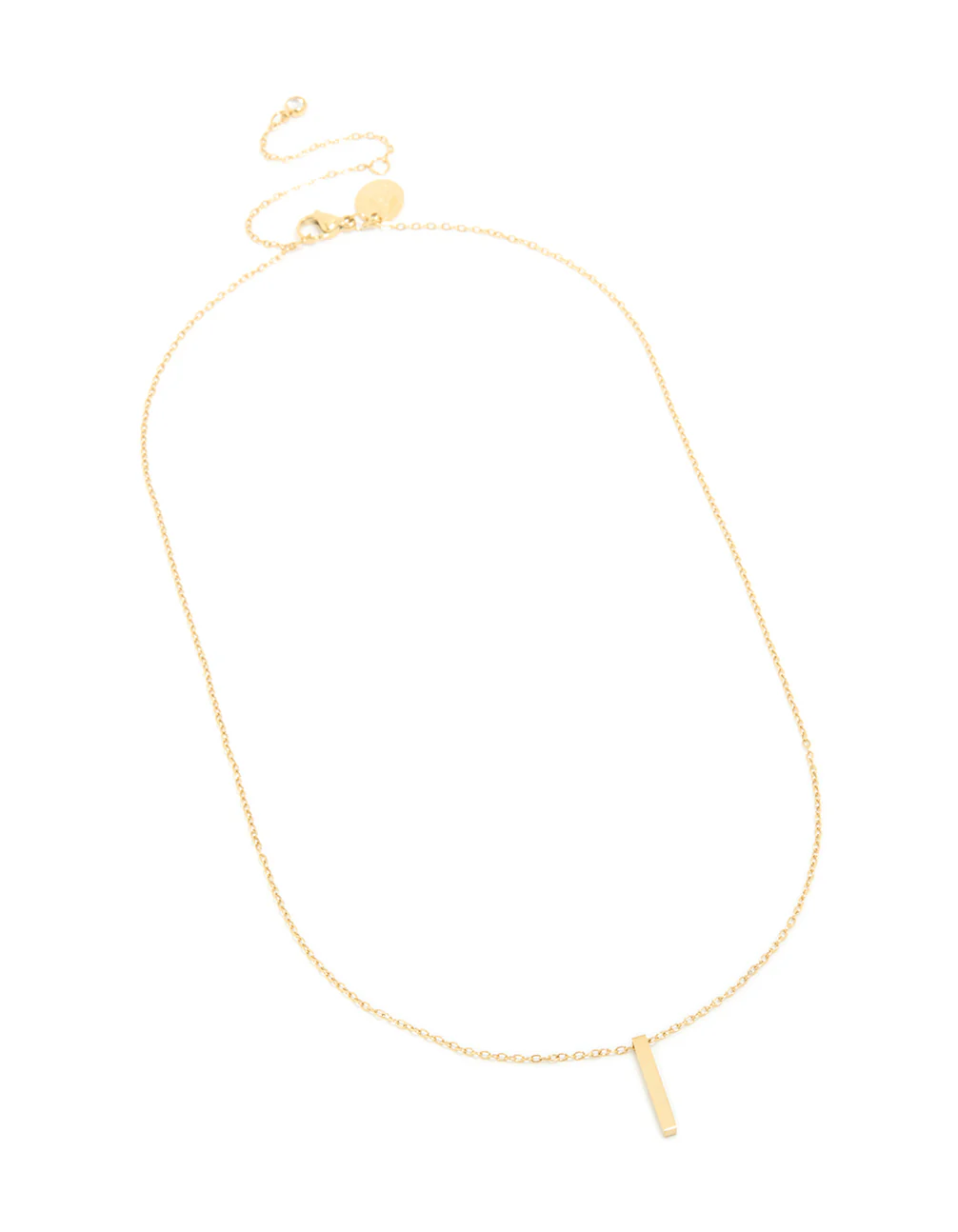 Waterproof Gold Plated Stainless Steel Pillar Engravable Pendant Necklace - Image 4