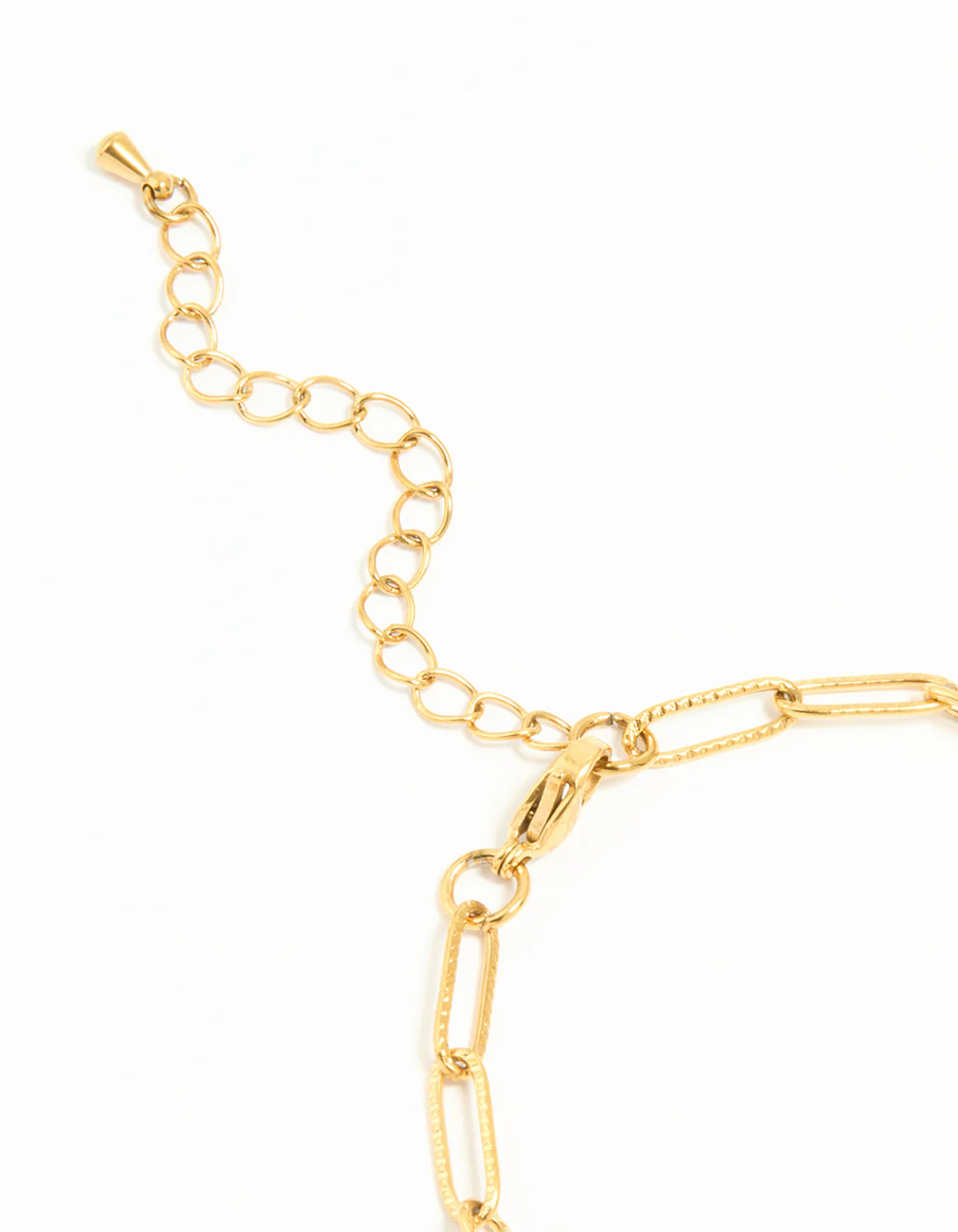 Waterproof Gold Plated Stainless Steel Pin Chain Heart Bracelet - Image 3