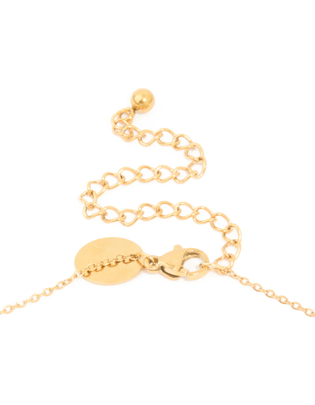 Waterproof Gold Plated Stainless Steel Pink Semi Precious Stone Sunray Necklace - Image 5