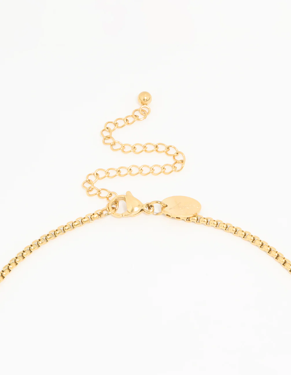 Waterproof Gold Plated Stainless Steel Rectangle Pendant Long Necklace - Image 3