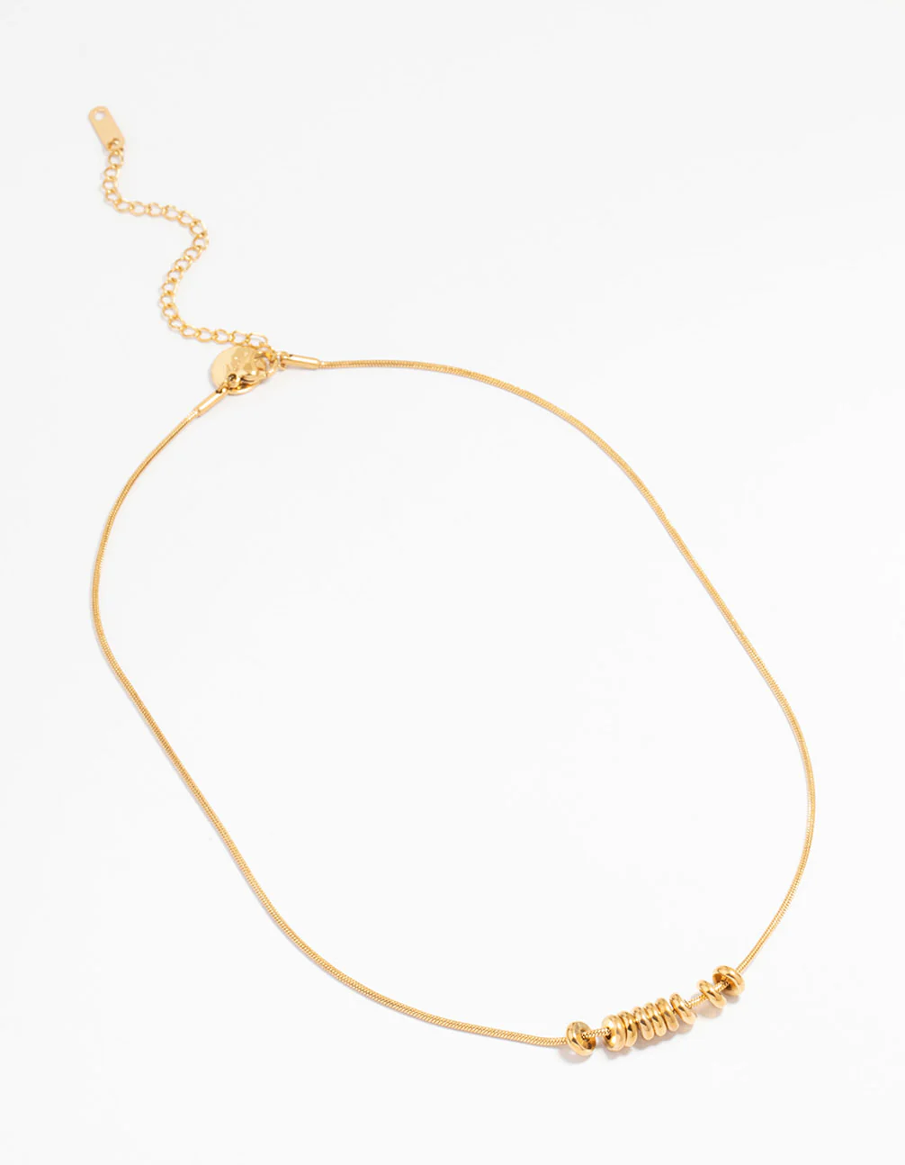 Waterproof Gold Plated Stainless Steel Rondell Necklace - Image 4