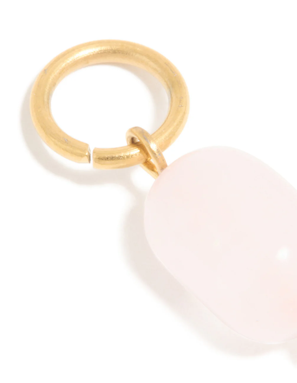 Waterproof Gold Plated Stainless Steel Rose Quartz Semi Precious Stone Charm - Image 2