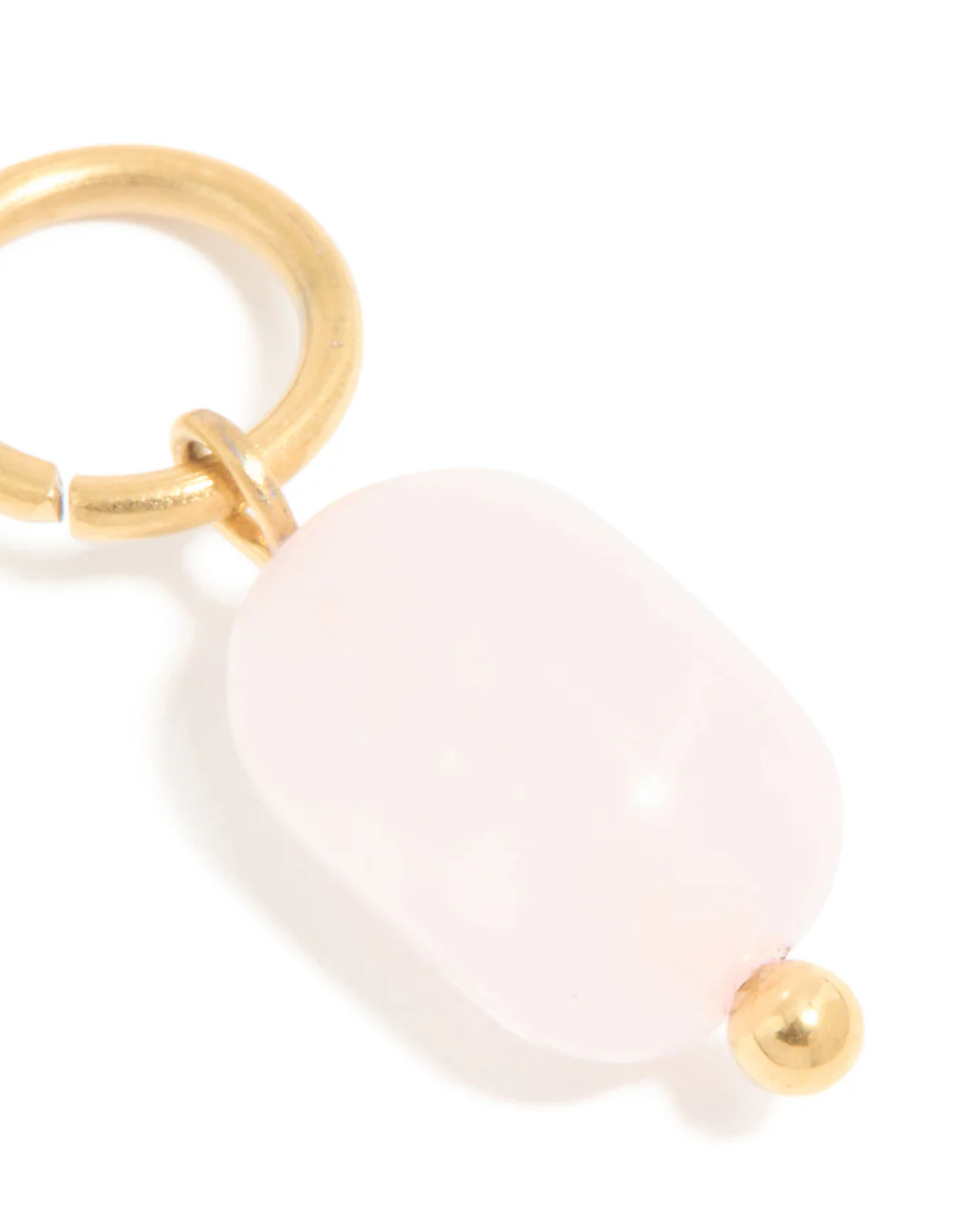 Waterproof Gold Plated Stainless Steel Rose Quartz Semi Precious Stone Charm - Image 3