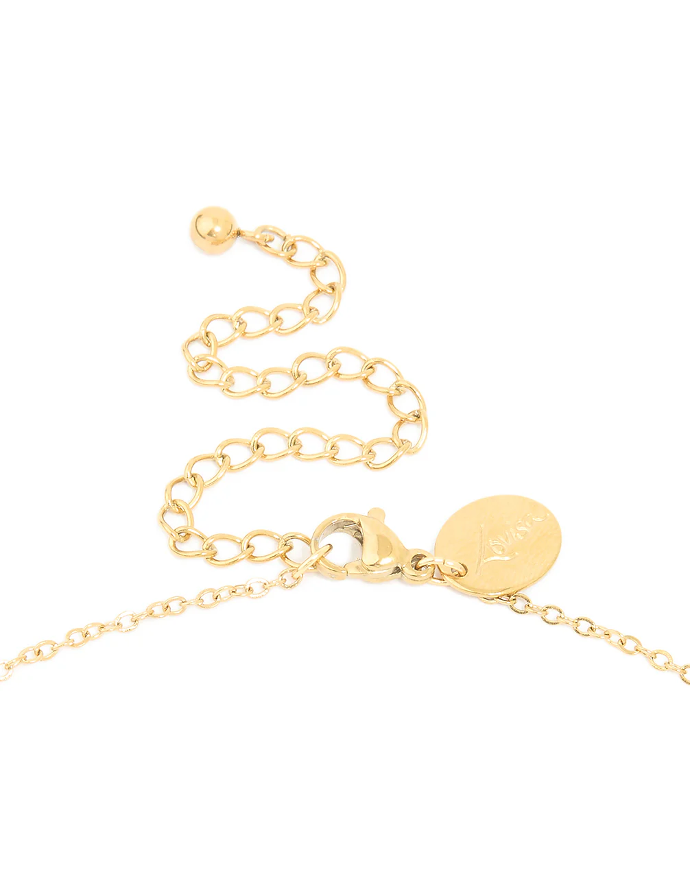Waterproof Gold Plated Stainless Steel Rose Quartz Semi Precious Stone Chip Necklace - Image 5