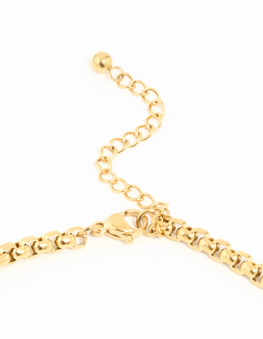 Waterproof Gold Plated Stainless Steel Round Box Chain Short Necklace - Image 5