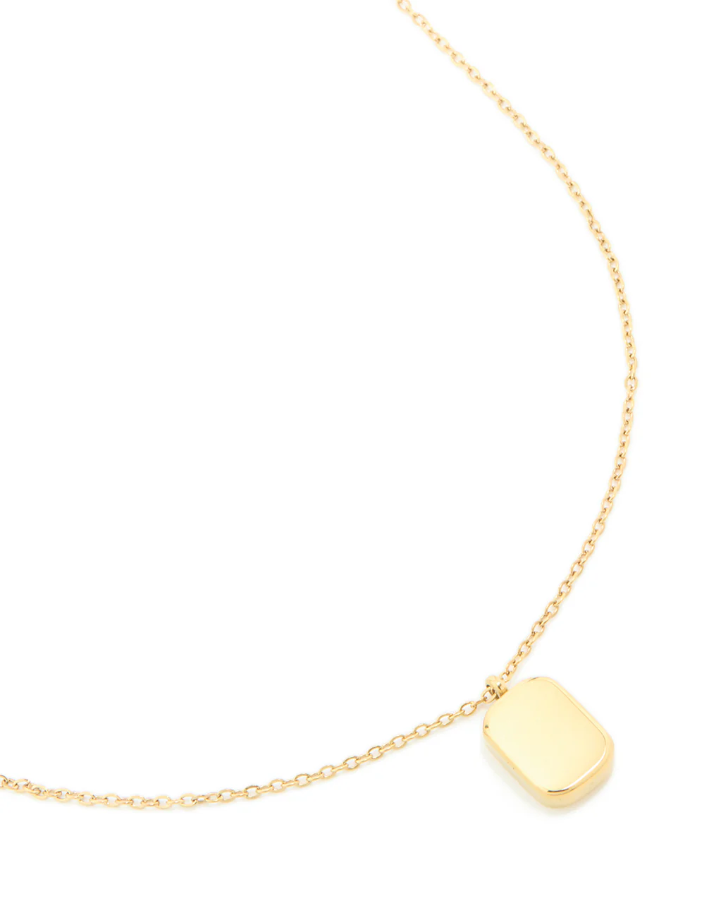 Waterproof Gold Plated Stainless Steel Round Rectangle Engravable Necklace - Image 2