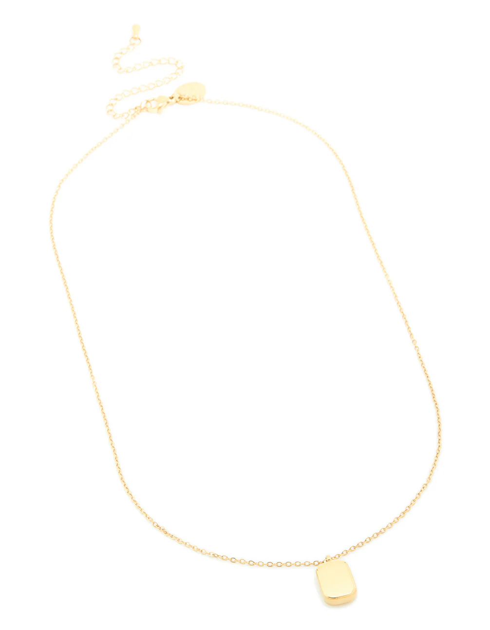 Waterproof Gold Plated Stainless Steel Round Rectangle Engravable Necklace - Image 4