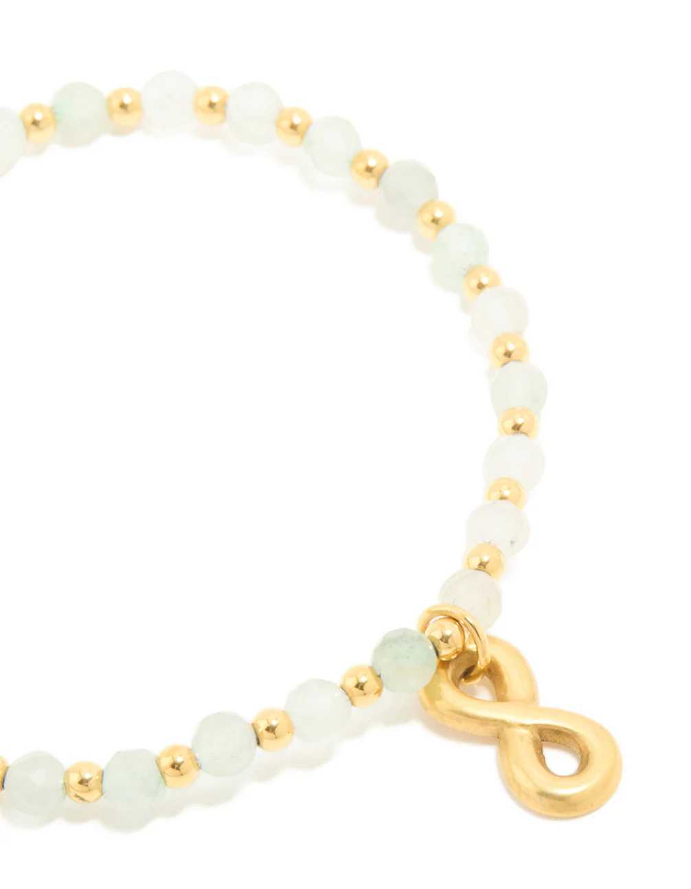 Waterproof Gold Plated Stainless Steel Semi Precious Infinity Stretch Bracelet - Image 4