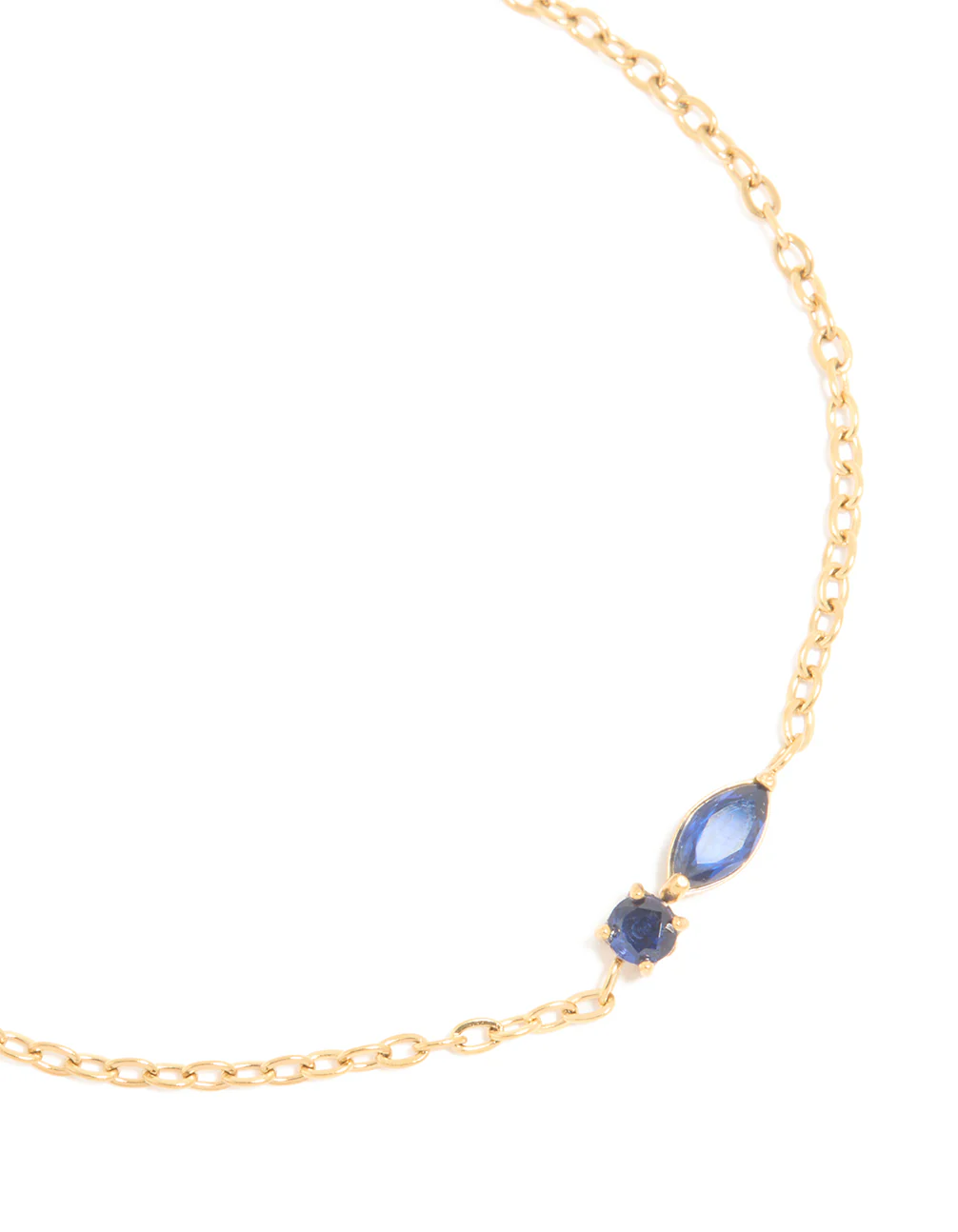 Waterproof Gold Plated Stainless Steel September Blue Cubic Zirconia Birthstone Bracelet - Image 4