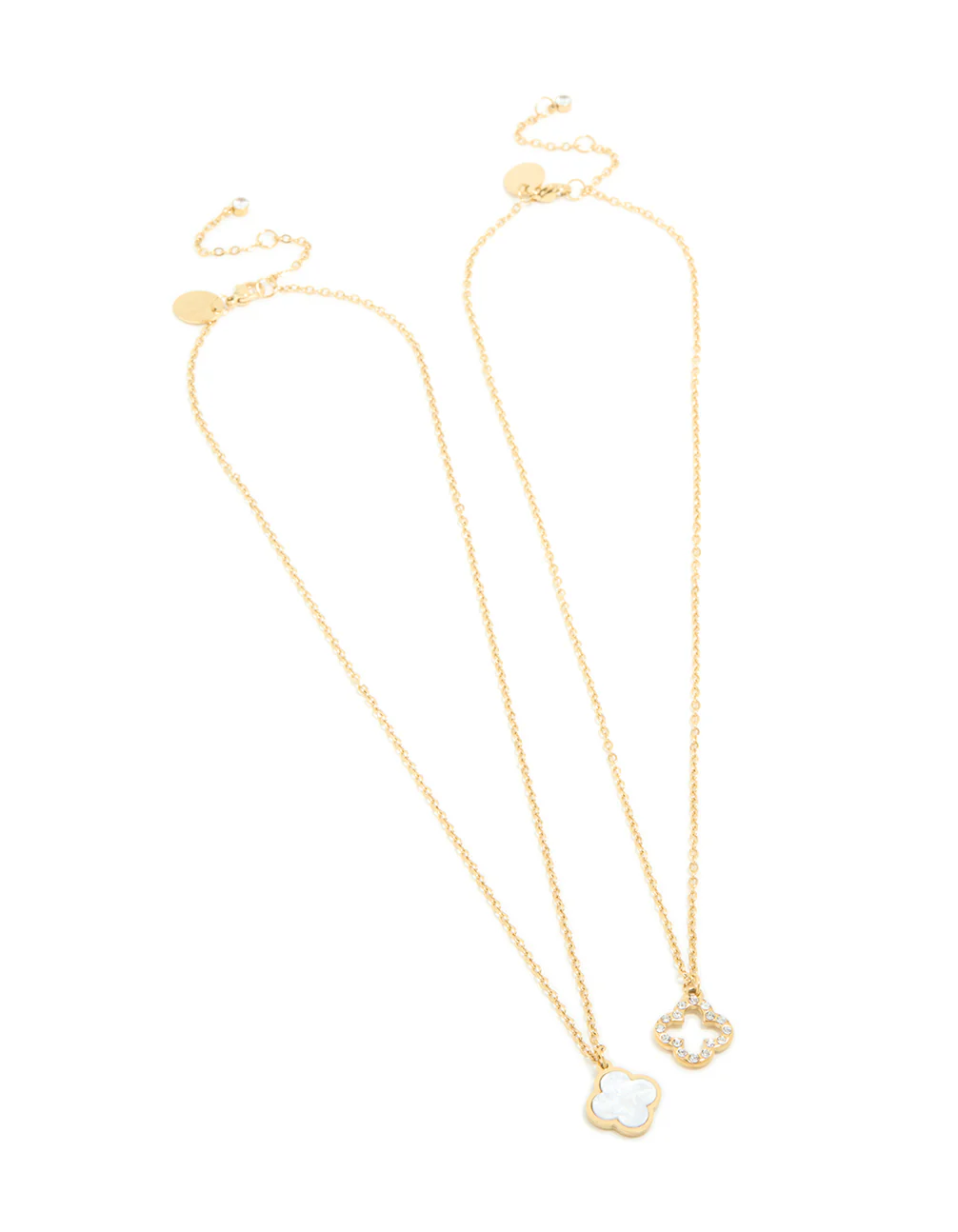 Waterproof Gold Plated Stainless Steel Shell Flower Necklaces 2 Pack - Image 2