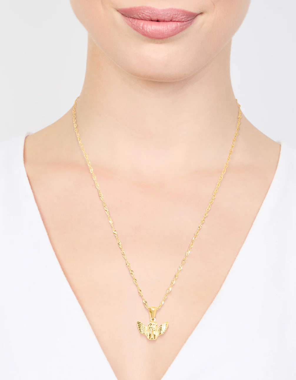 Waterproof Gold Plated Stainless Steel Short Bee Charm Necklace - Image 2